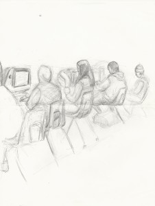 students-pencil sketch