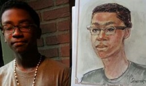 teen afro dude with glasses